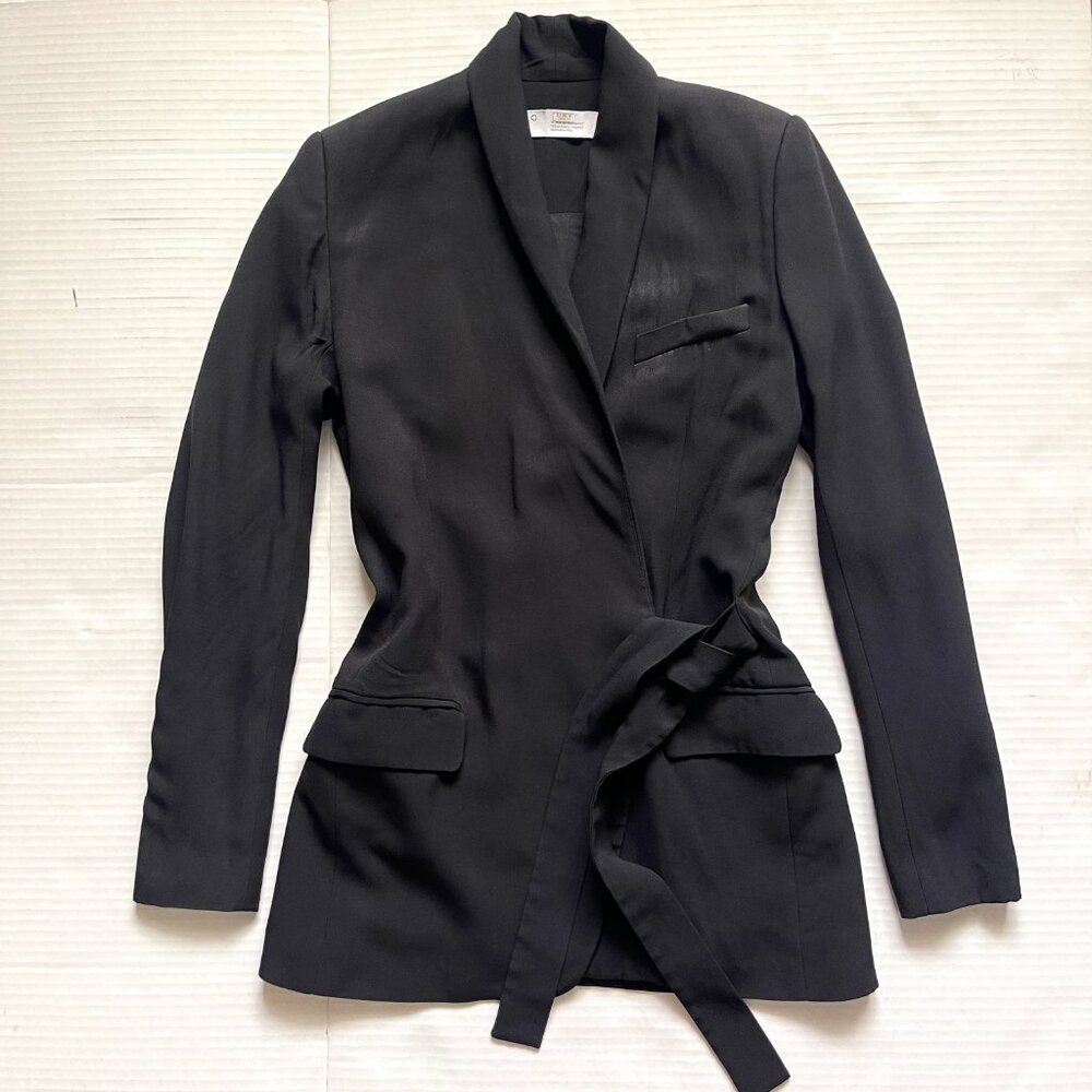 IRO DACHSIE BLACK SIDE TIE WRAP BLAZER JACKET PS $649 - Picture 7 of 14